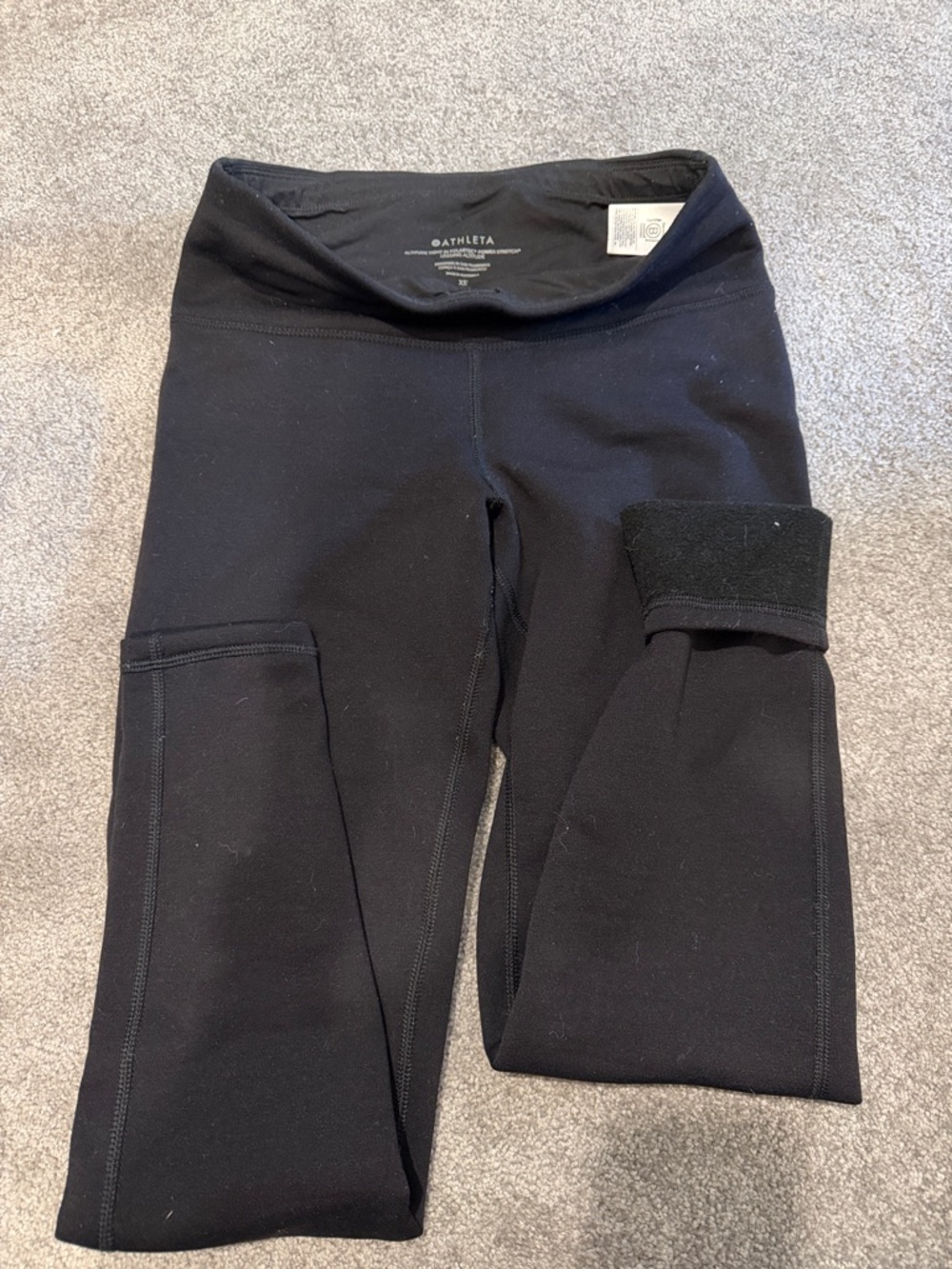 Athleta Altitude Stash Fleece Leggings XS Black